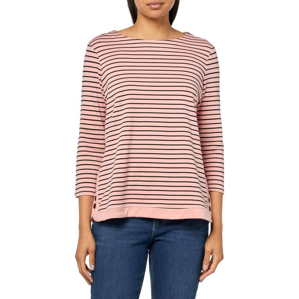 NEW MULTIPLES three quarter sleeves striped blouse in blush